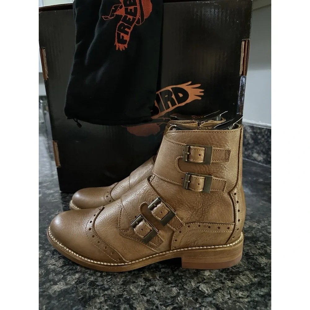 Freebird Penn. Men's Leather Buckle Brown Dress,‎ Casual Boots. NWB $295 Msrp